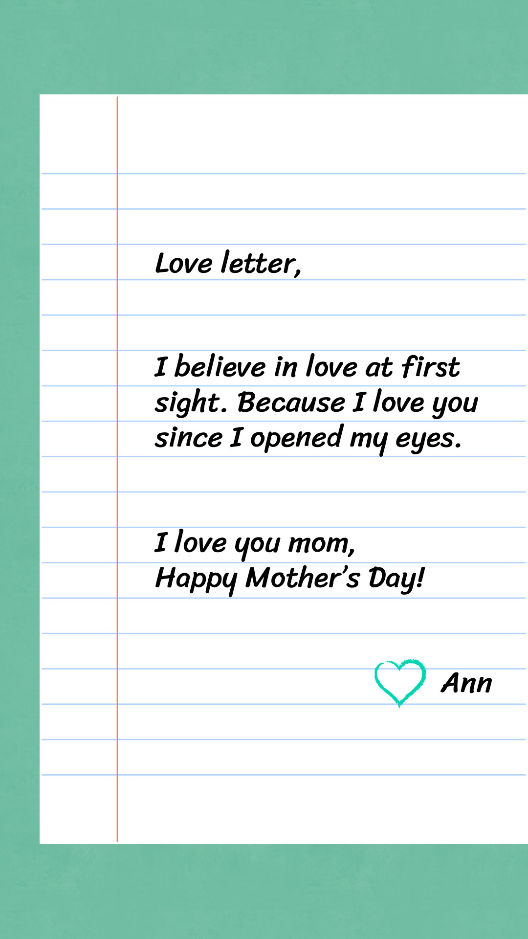 Mother's Day Letter