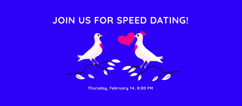 Valentine's Day Speed Dating Illustration Facebook Cover 820x360