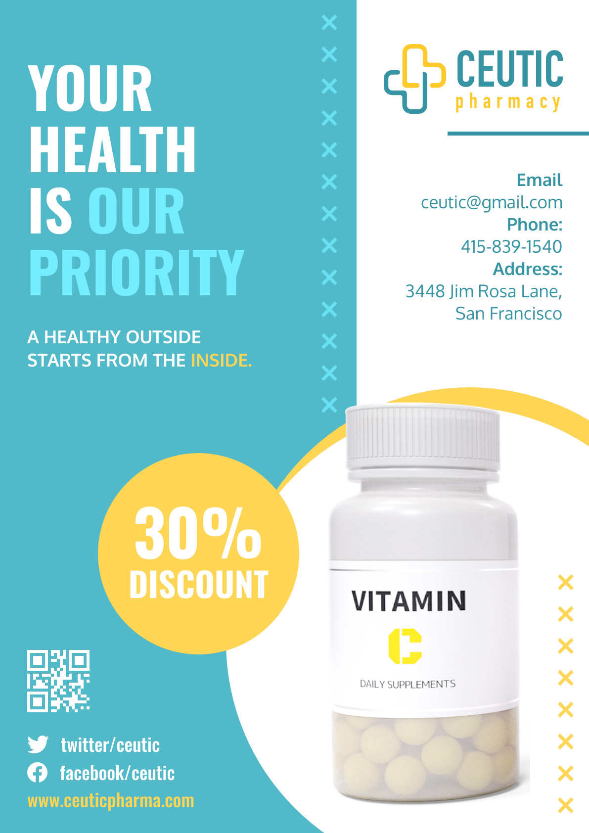 Your Health Vitamin C Pharmacy – Poster Template
