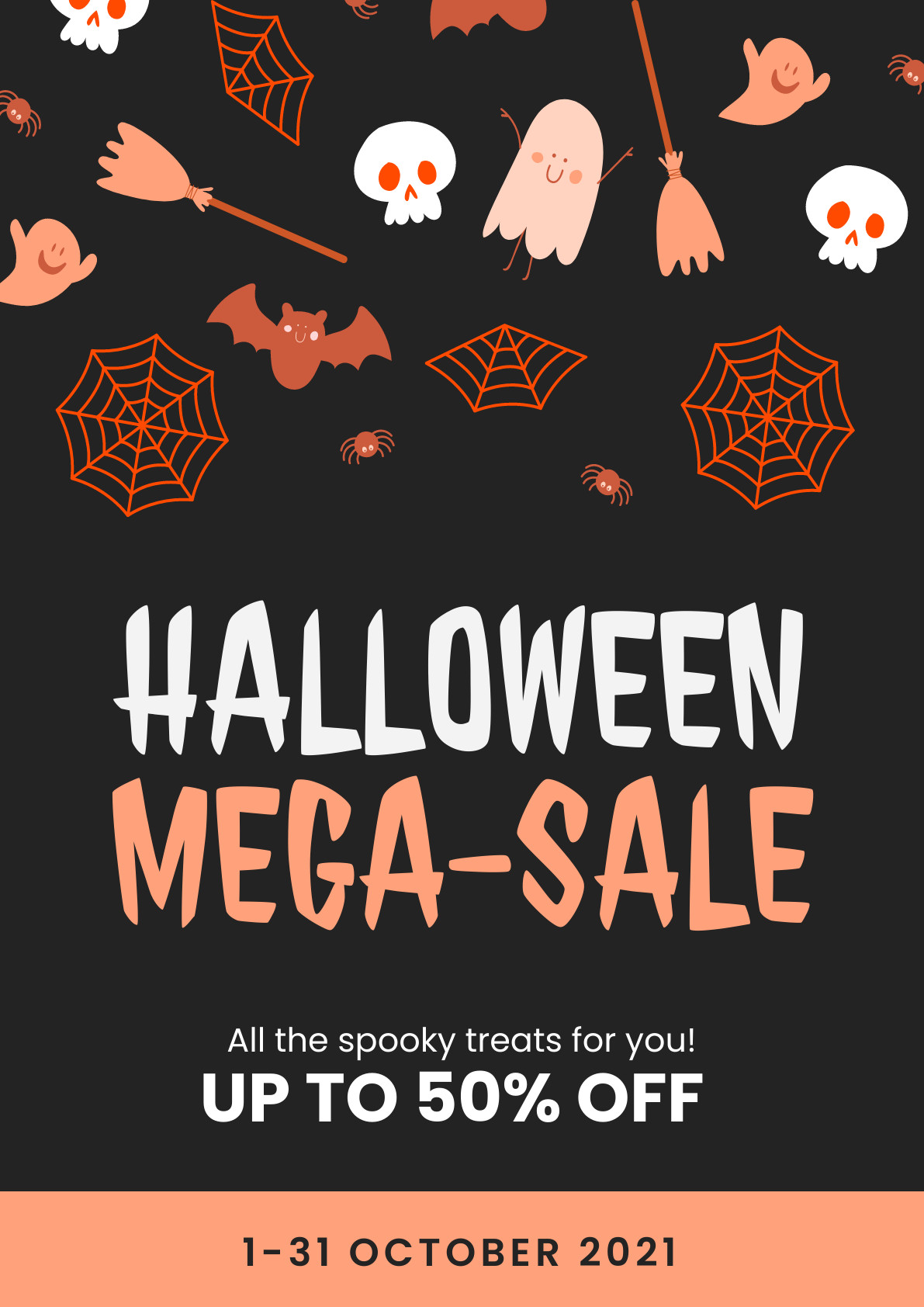 Halloween Mega Sale Spooky Treats Poster 1191x1684