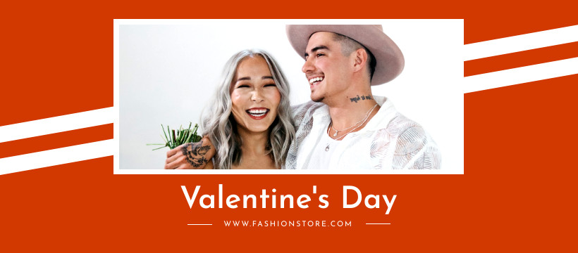 Valentine's Day Happy Couple Fashion Facebook Cover 820x360