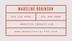 Madeline Print Shop Business – Card Template 252x144 template