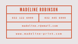 Madeline Print Shop Business – Card Template 252x144