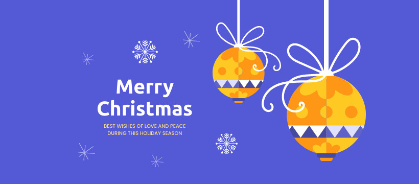 Christmas Ornaments Best Wishes Facebook Cover 820x360