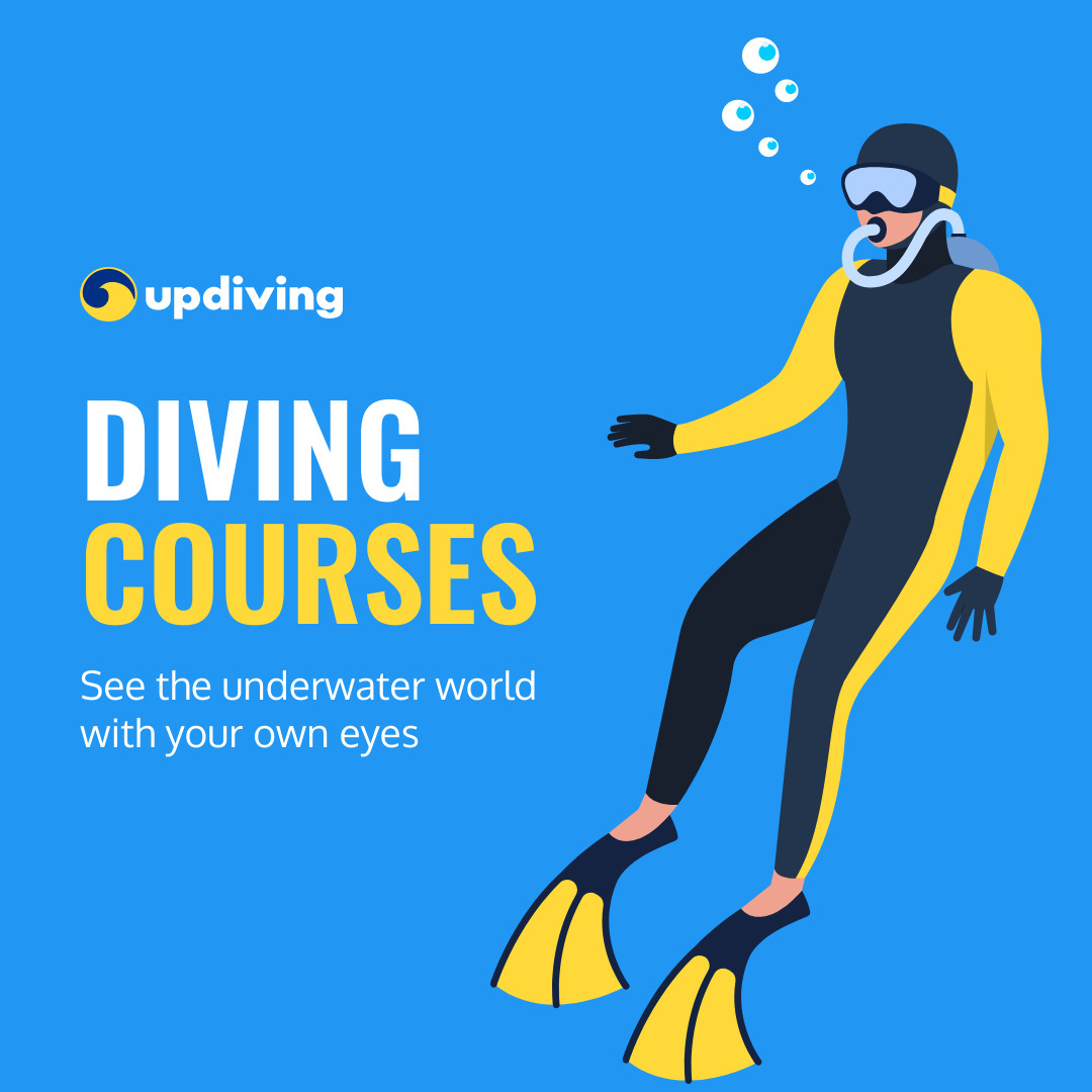 See the Underwater World Diving Courses 1080x1080 template