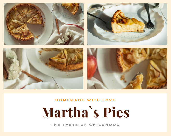 Homemade Martha Pies – Photo Collage Template 709x567 template