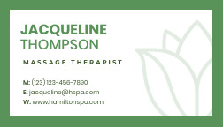 Jacqueline Massage Therapist – Business Card Template 252x144 template