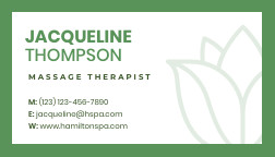 Jacqueline Massage Therapist – Business Card Template