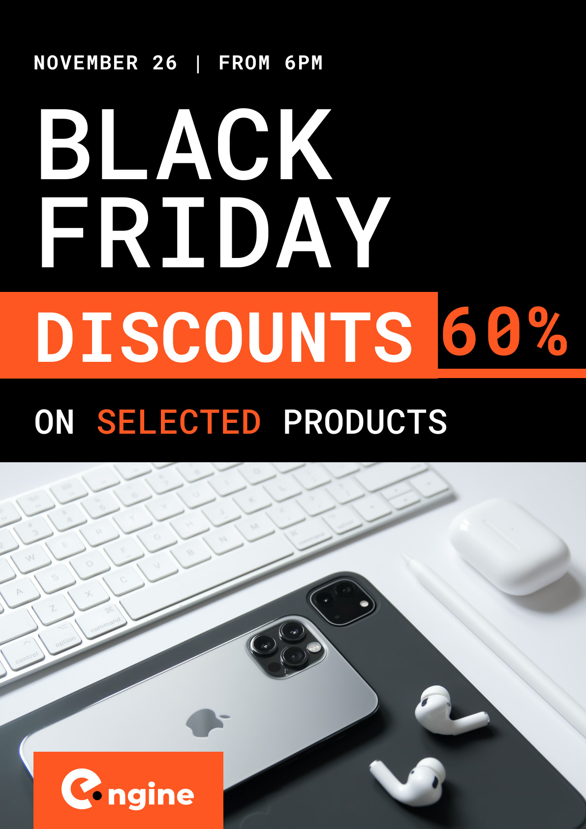 Black Friday Discounts Poster Template 1191x1684