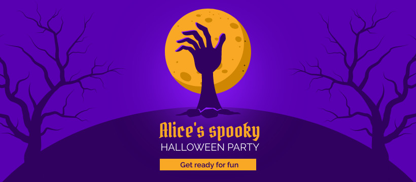 Halloween Party Ad Template Facebook Cover 820x360