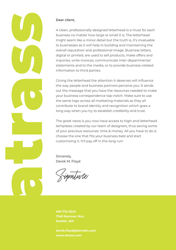 Atrass Business – Letterhead Template 595x842 template