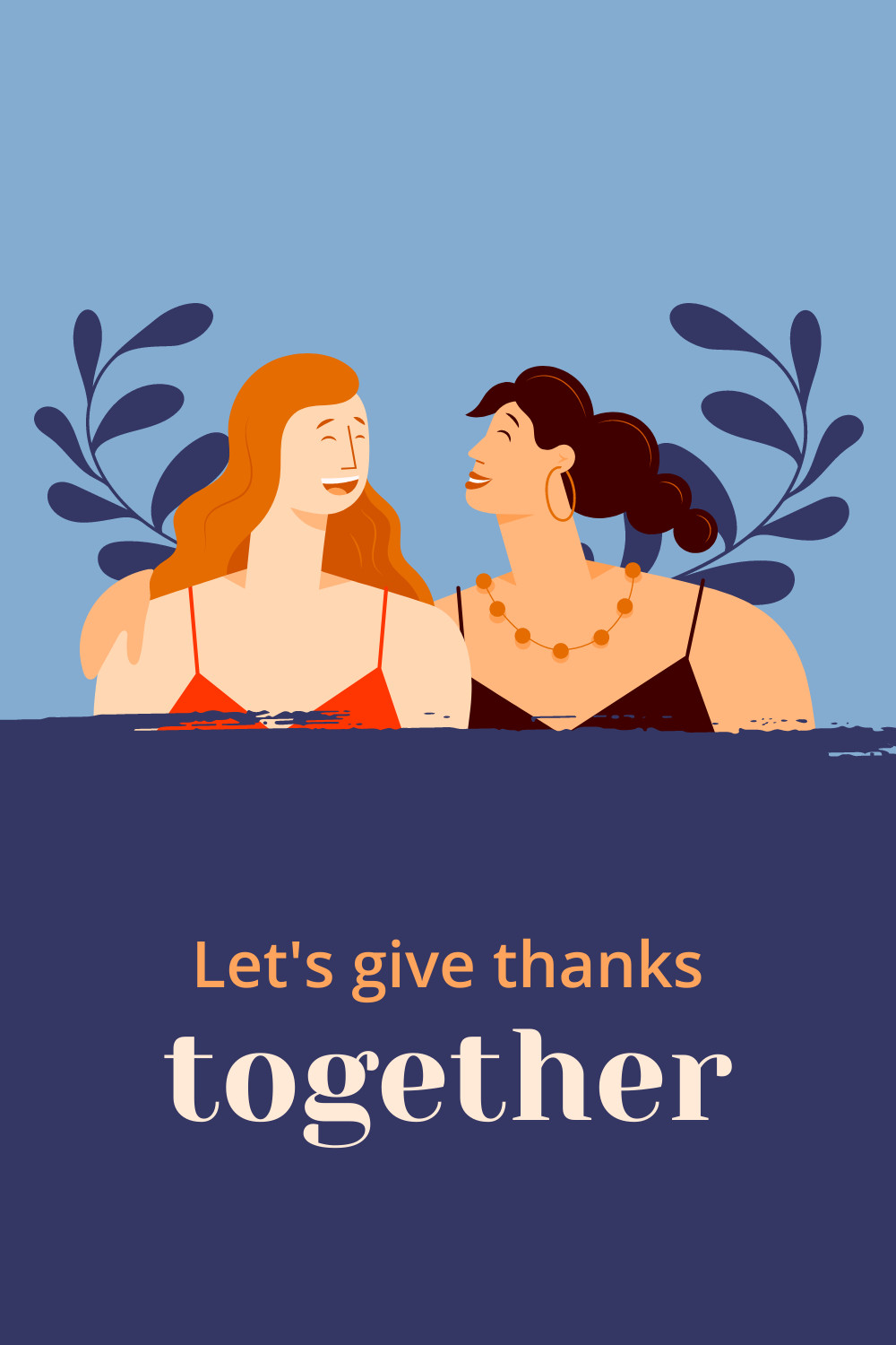 Let's Give Thanks Together Girls Facebook Cover 820x360
