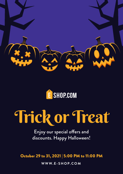 Halloween Trick or Treat Special Pumpkin Flyer 420x595