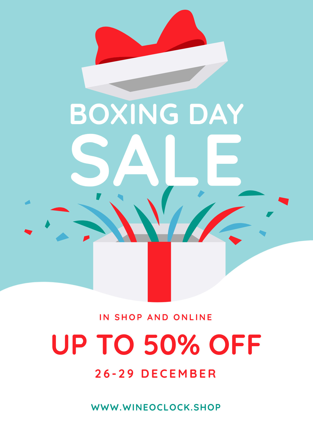 Open White Box Boxing Day Sale Poster