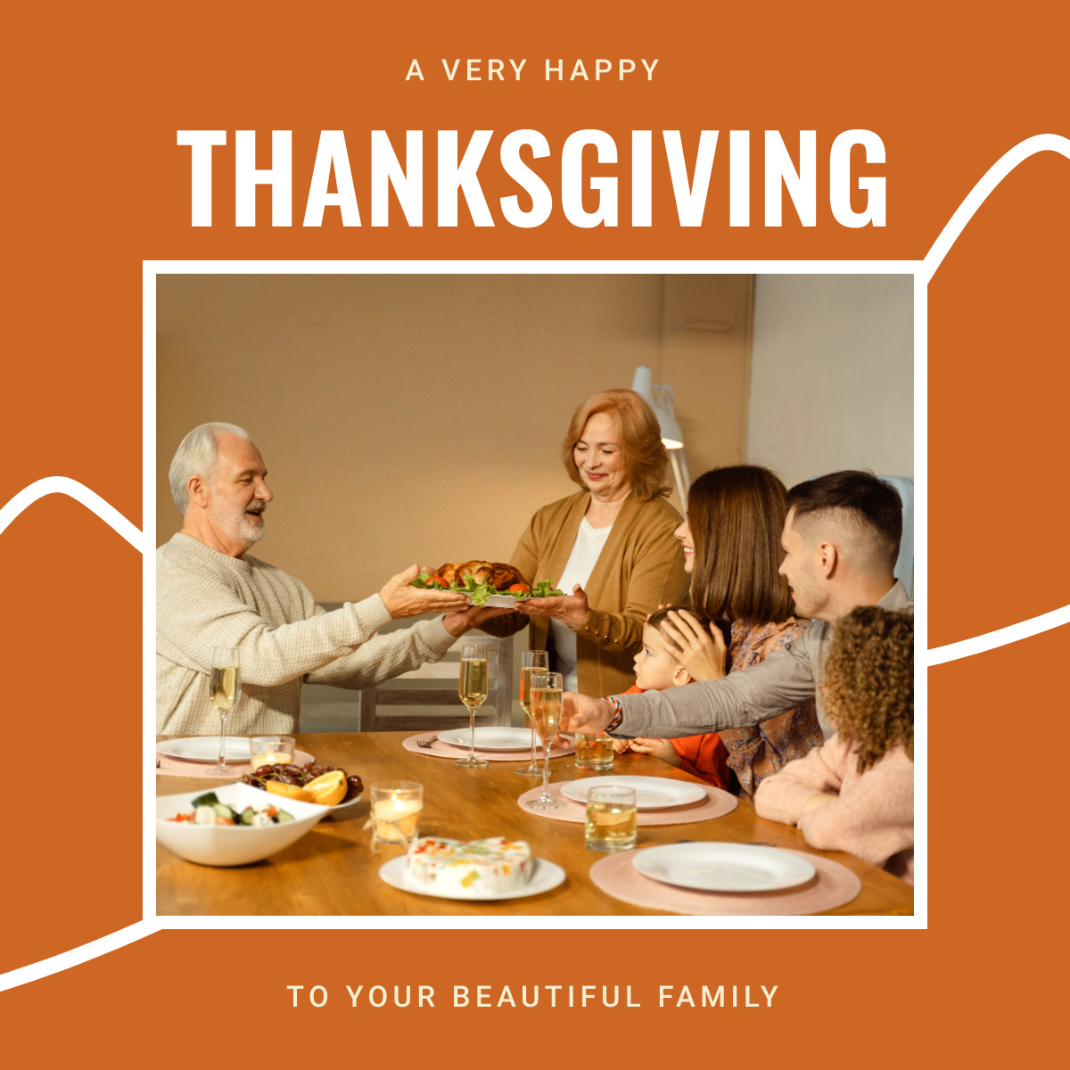 Very Happy Thanksgiving to Your Family Responsive Square Art 1200x1200