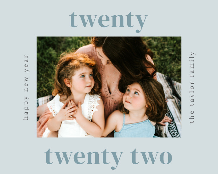 Twenty Twenty Two Teal New Year Family Photo Collage 709x567 template preview