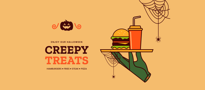 Creepy Treats Halloween  Facebook Cover 820x360