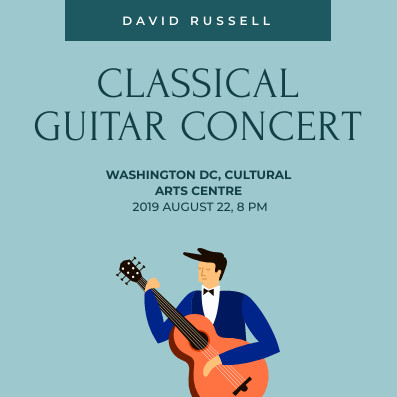 Classical Guitar Concert – Invitation Template 397x397 template preview