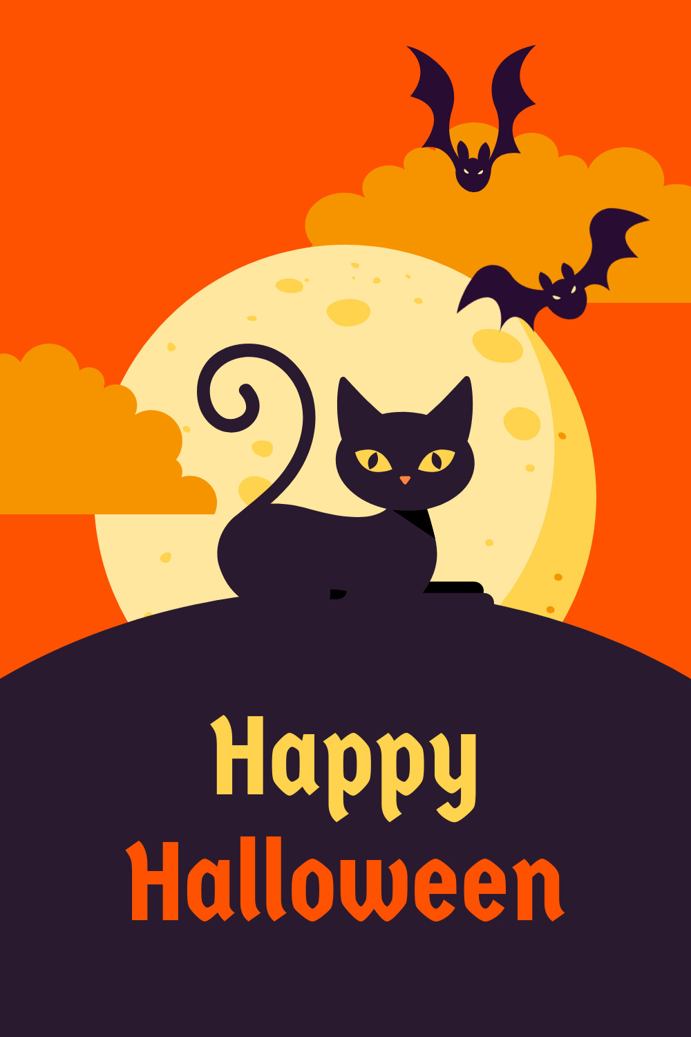 Happy Halloween Black Cat  Facebook Cover 820x360