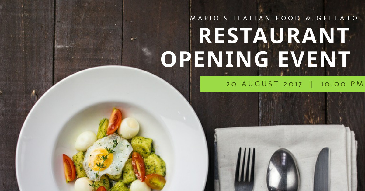 Italian restaurant Facebook Sponsored Message 1200x628