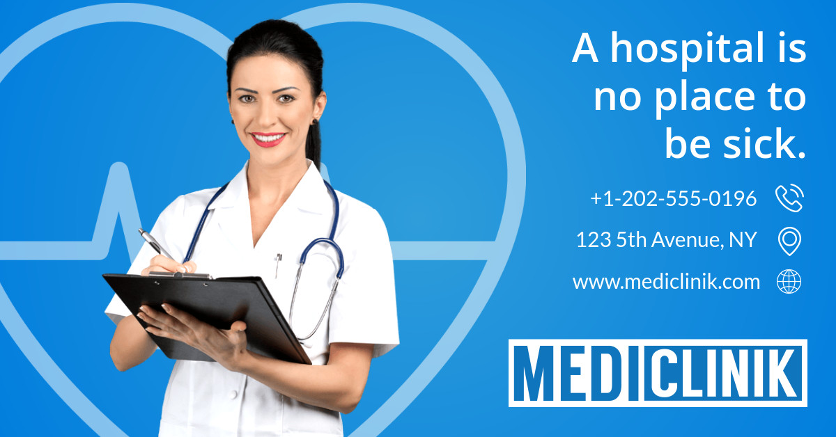 Hospital Ad Template Facebook Sponsored Message 1200x628