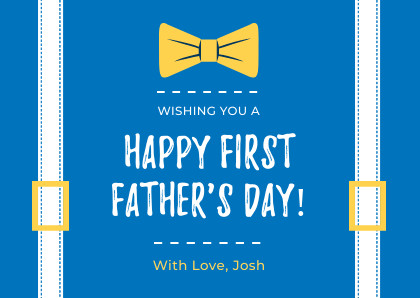 Bow Tie First Father's Day Card 420x298 template preview