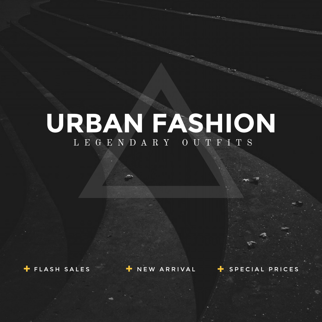 Black Background Urban Fashion Facebook Carousel Ads 1080x1080