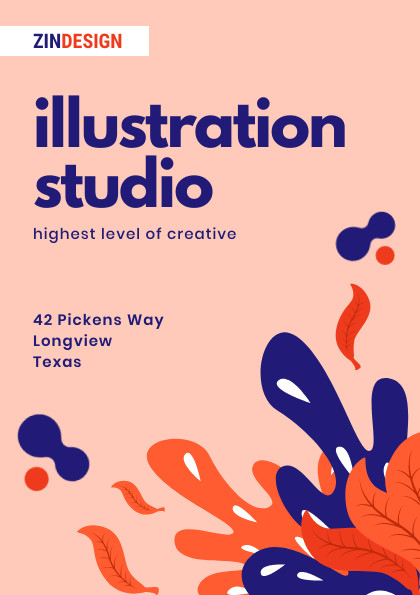 ZinDesign illustration studio – Flyer Template 420x595