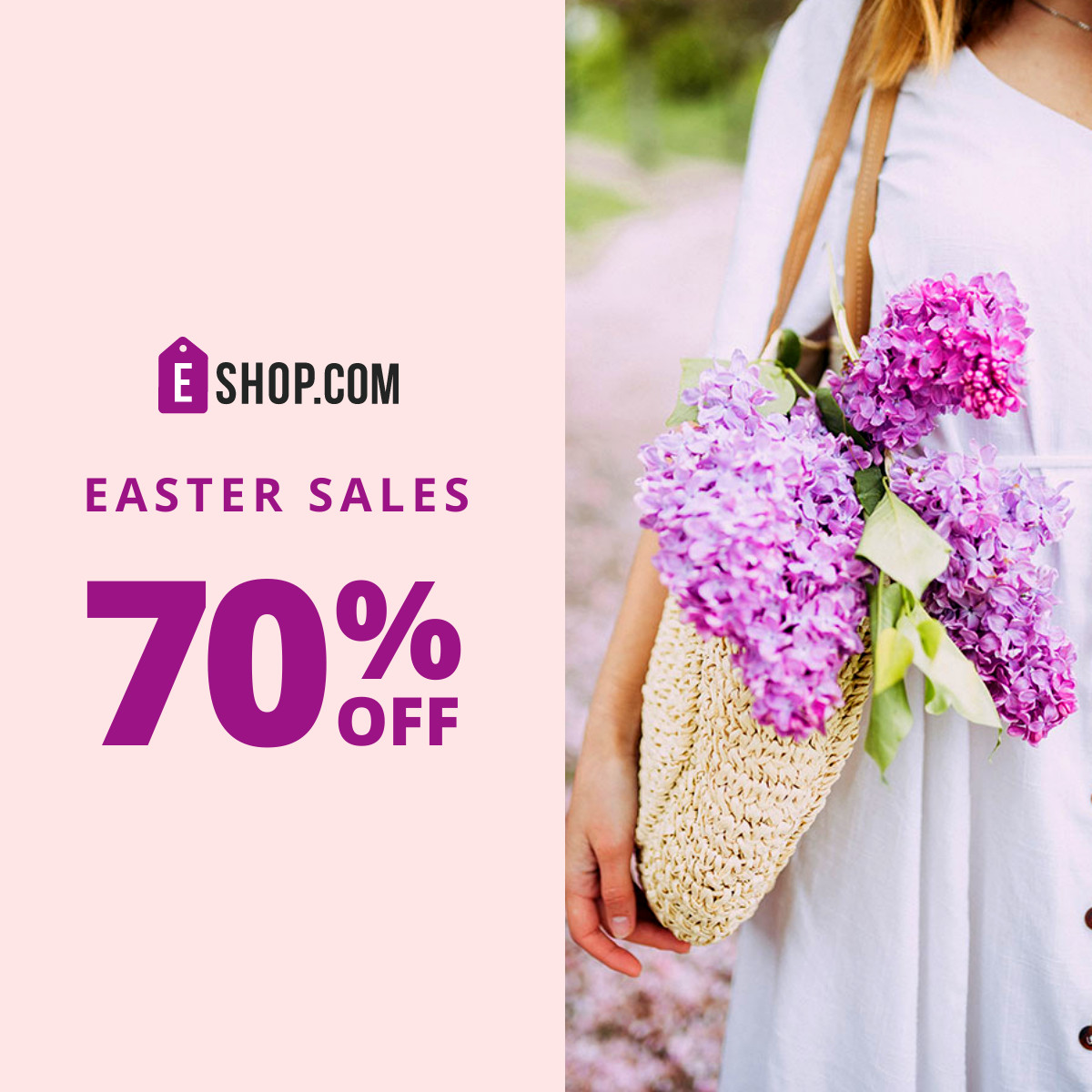 Purple Spring Easter Sales Inline Rectangle 300x250