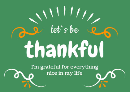 Grateful and Thankful Thanksgiving Card 420x298 template