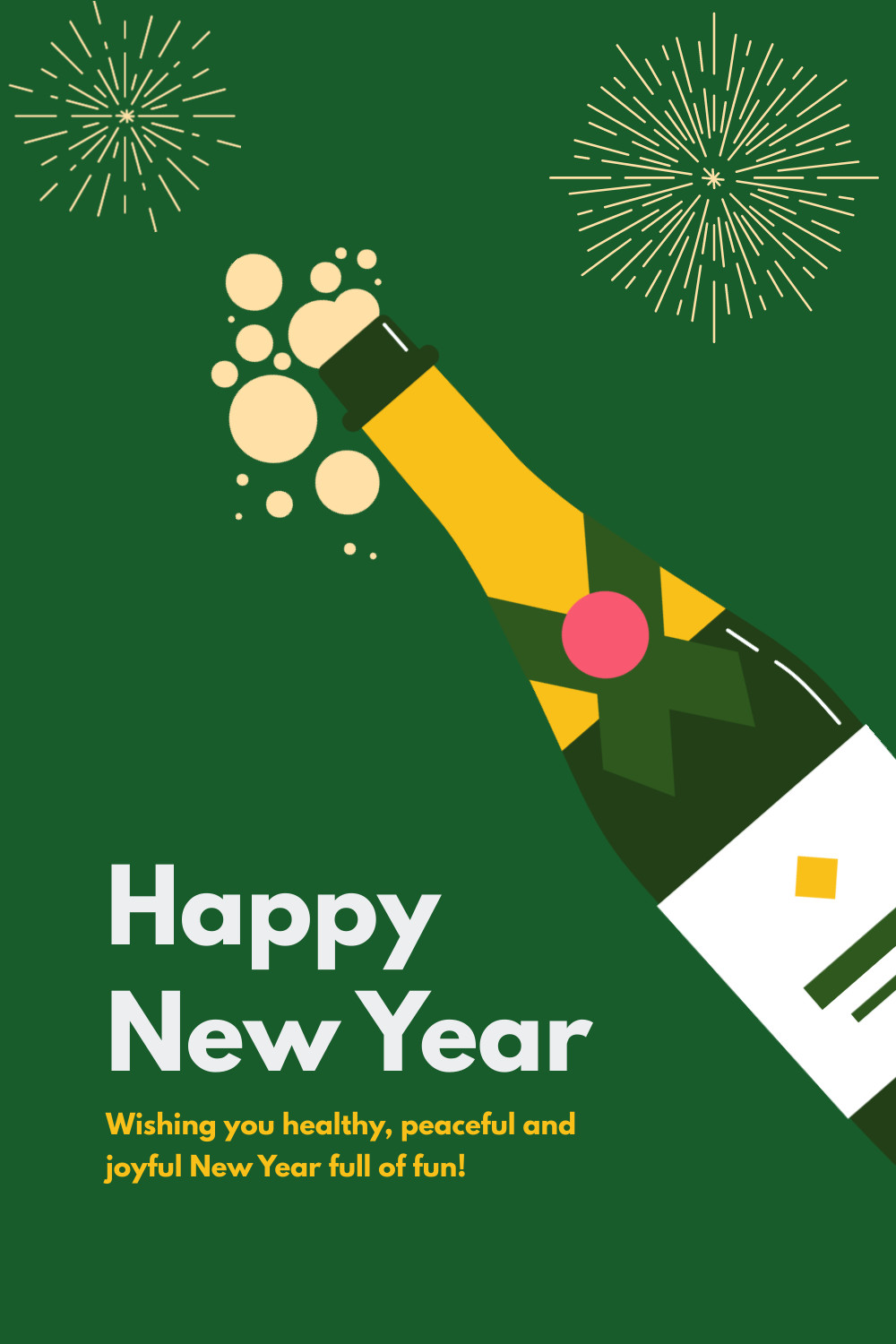 Healthy Peaceful New Year Champagne Facebook Cover 820x360