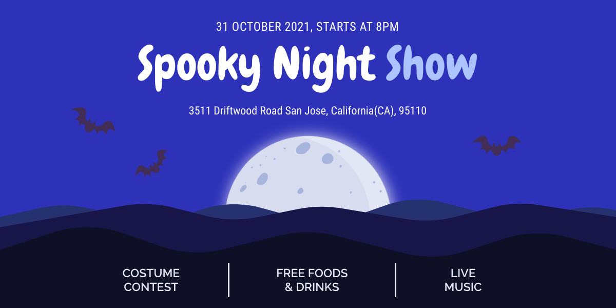 Halloween Spooky Night Show Facebook Cover 820x360