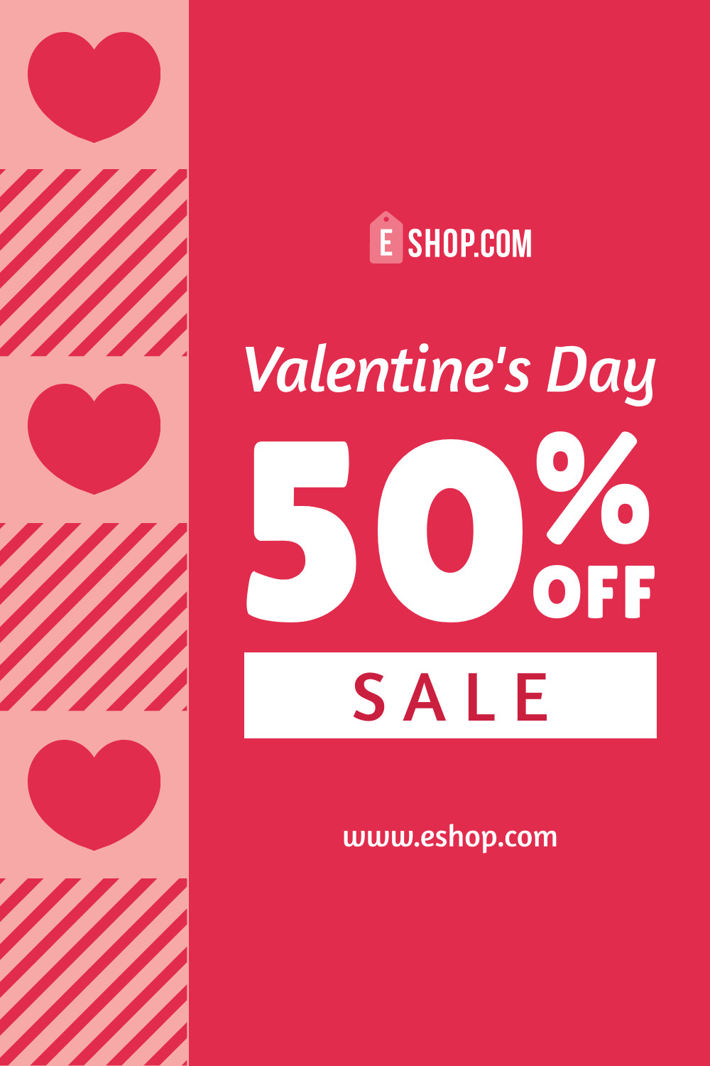 Valentine's Day Shape Sale Eshop Facebook Cover 820x360