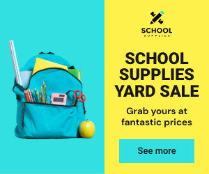 School Supplies Yard Sale Inline Rectangle 300x250