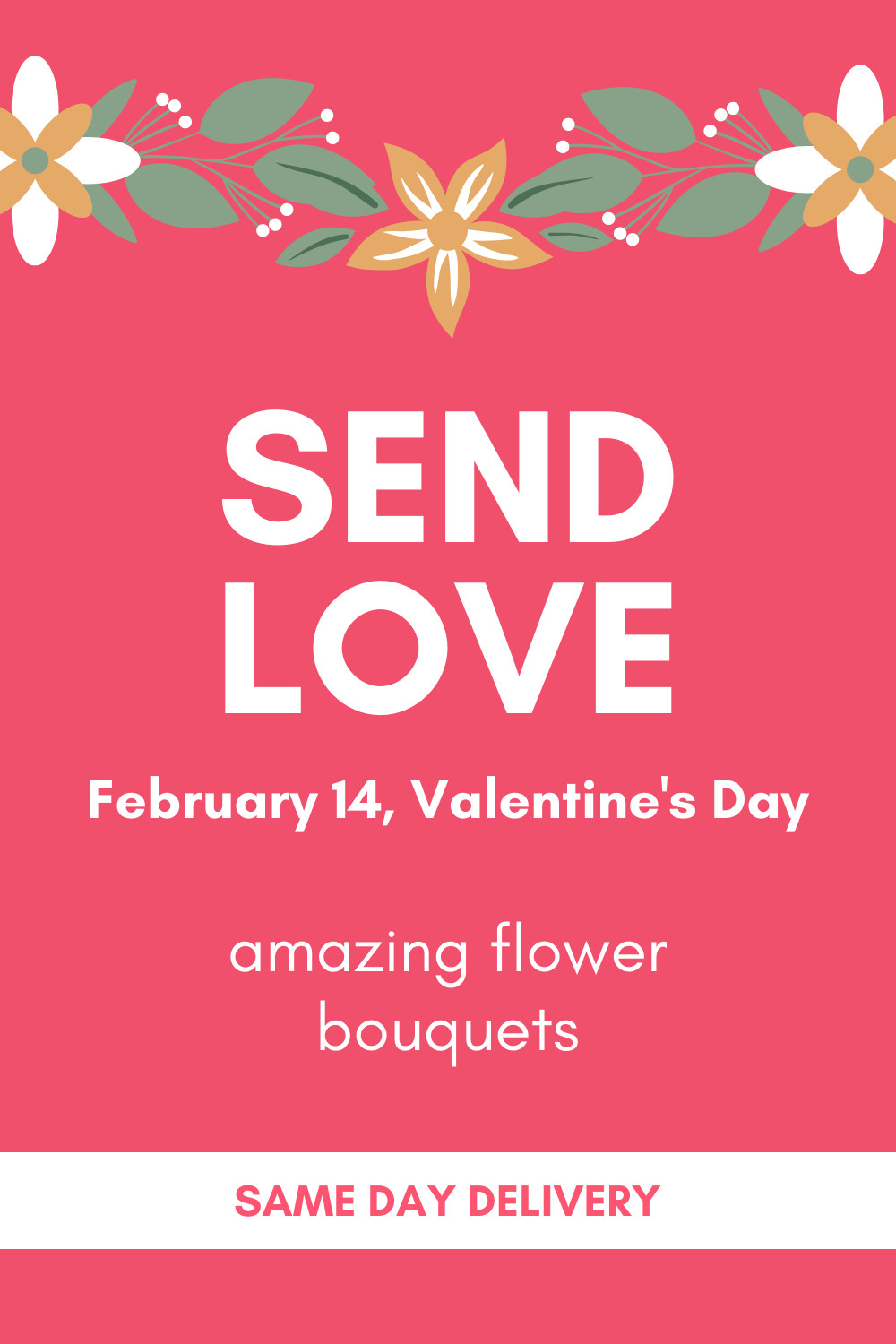 Send Valentine's Day Flower Love Facebook Cover 820x360