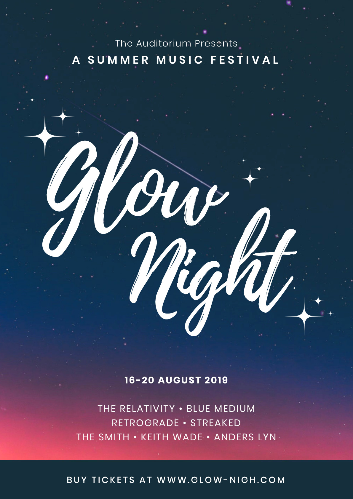 Glow Night Stars – Poster Template 1191x1684