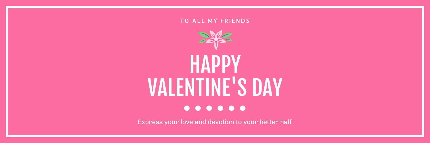 Pink Happy Valentine's Day My Friends Facebook Cover 820x360