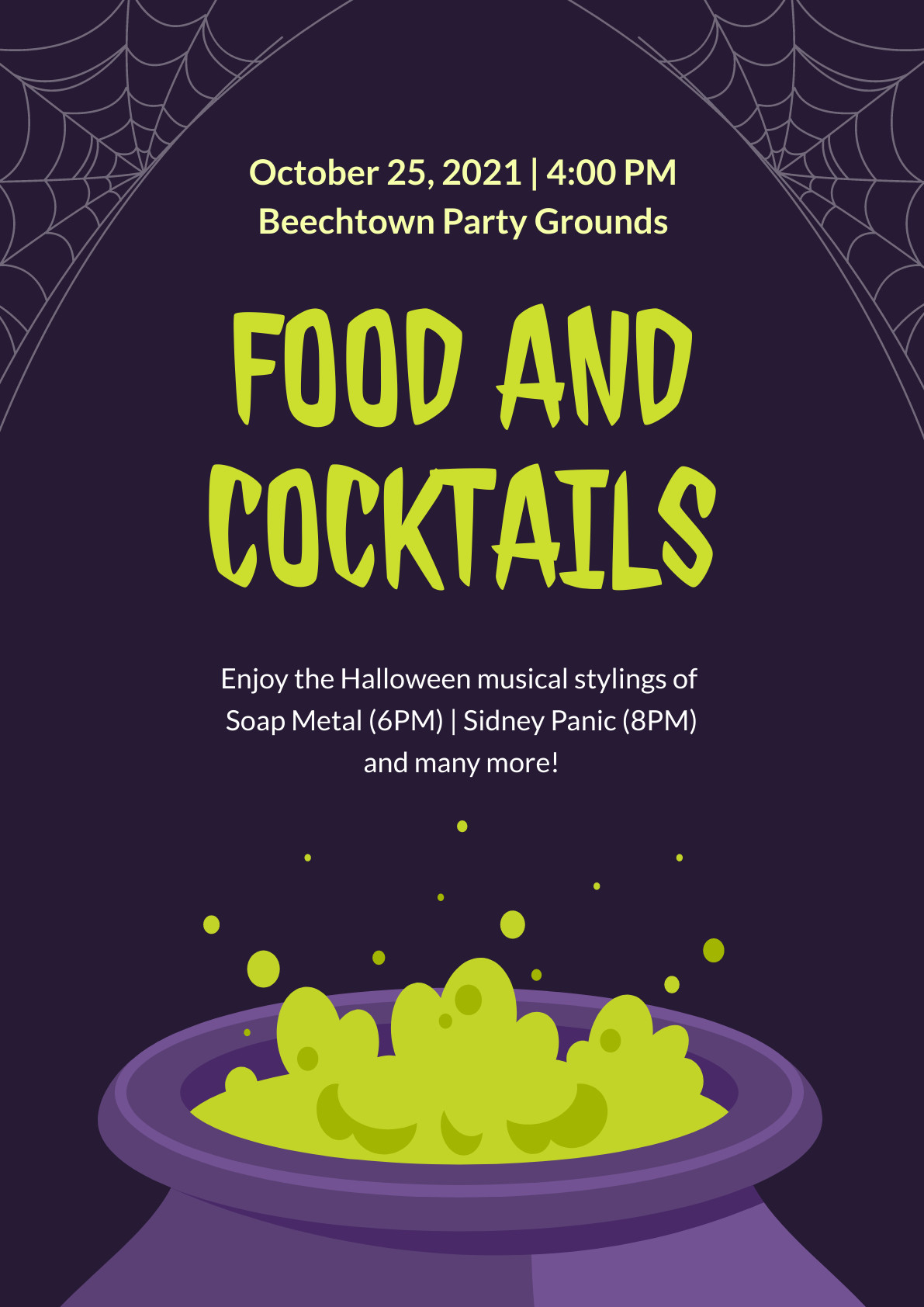 Halloween Food And Cocktails Poster 1191x1684