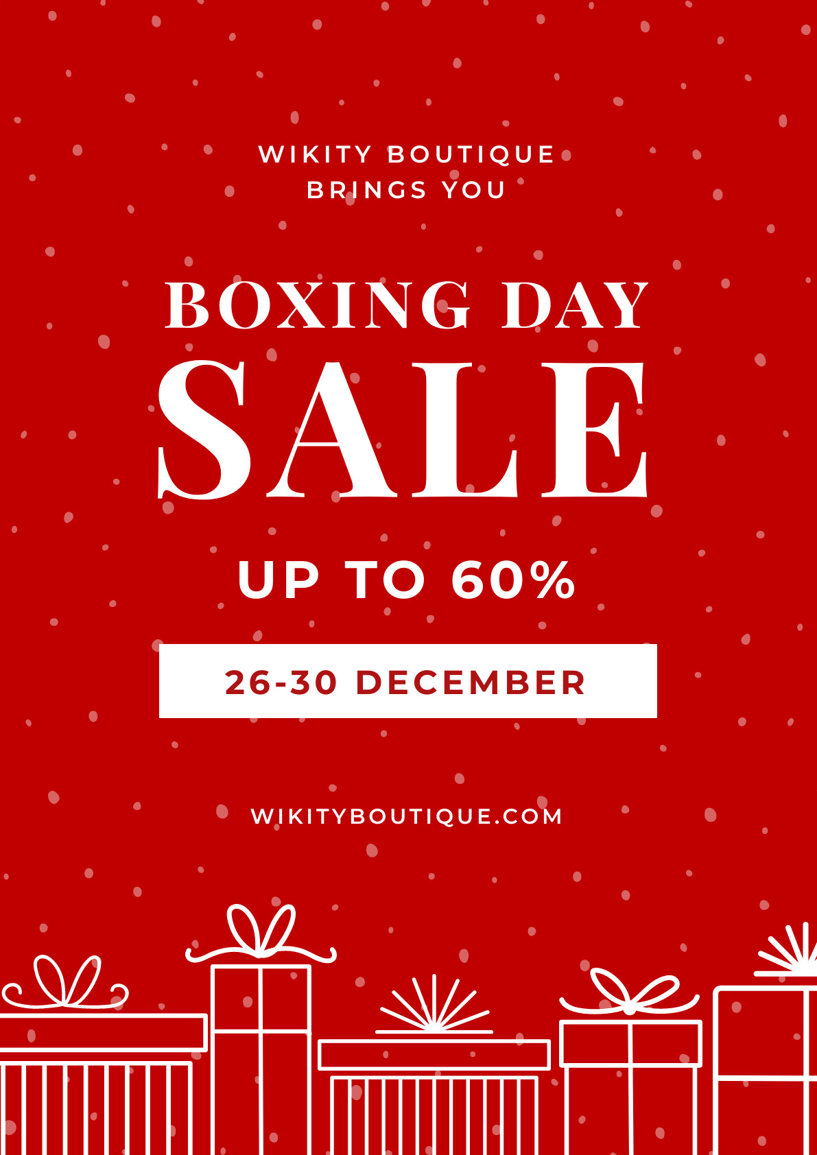 Red Boutique Boxing Day Sale Poster 1191x1684