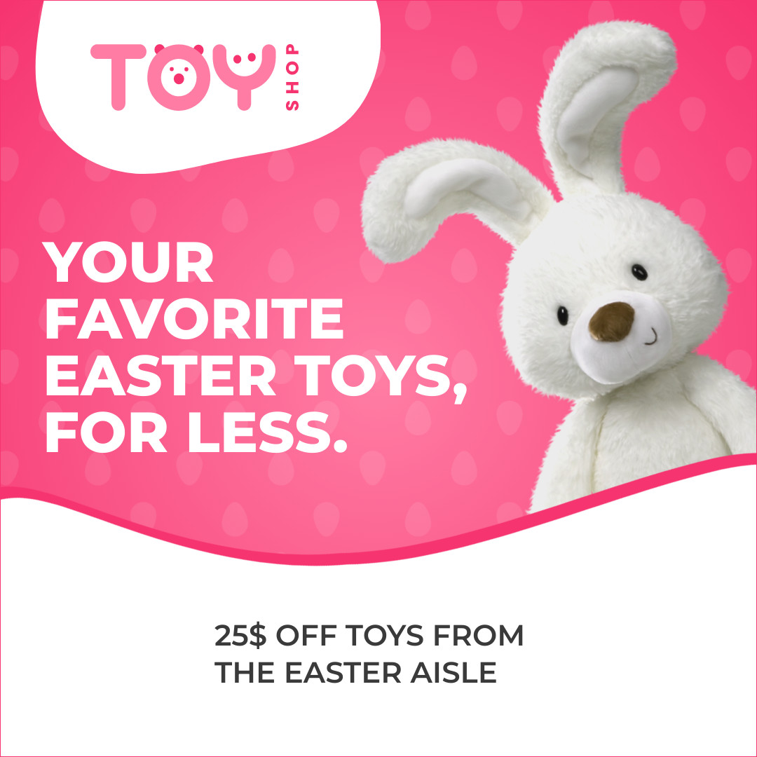 Favorite Bunny Easter Toys 1080x1080 template