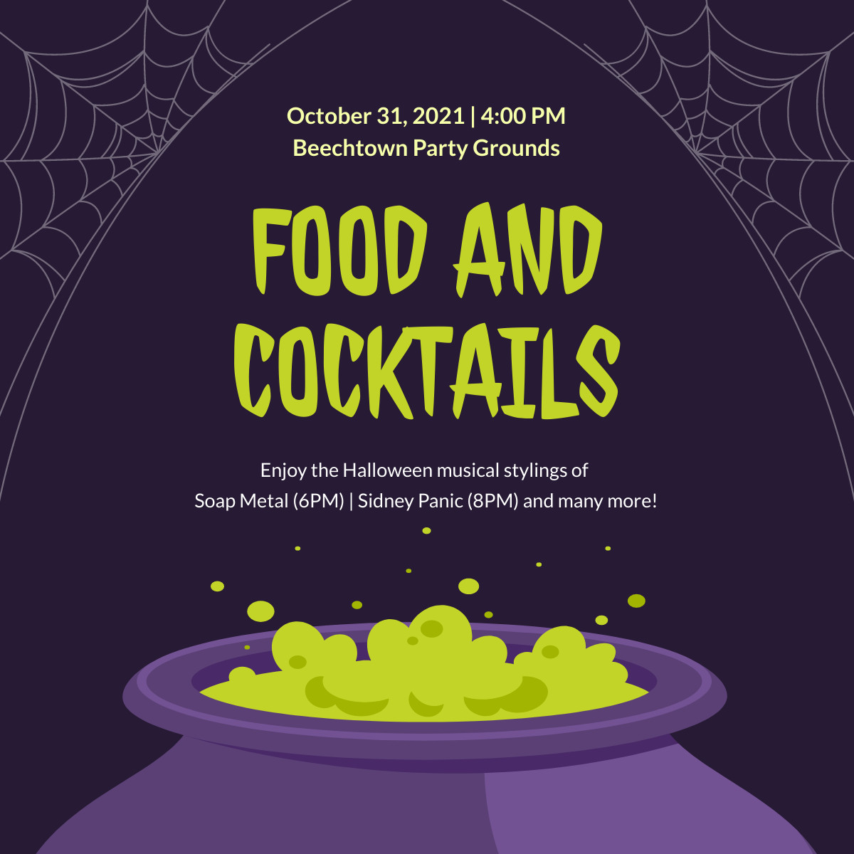 Halloween Food And Cocktails  Responsive Square Art 1200x1200