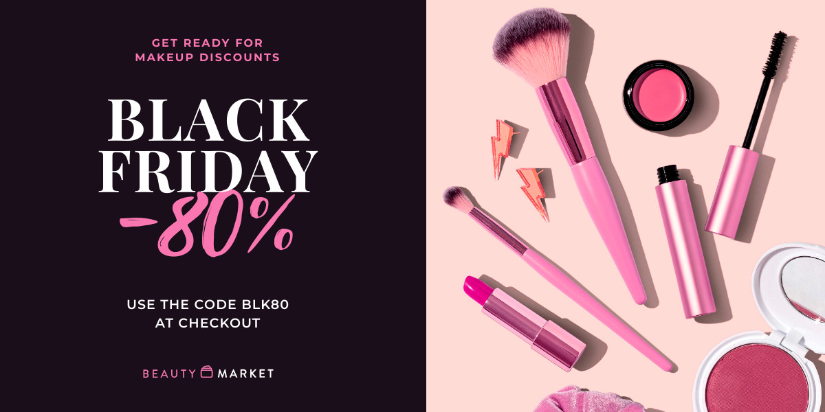 Black Friday Pink Makeup Discounts Facebook Cover 820x360
