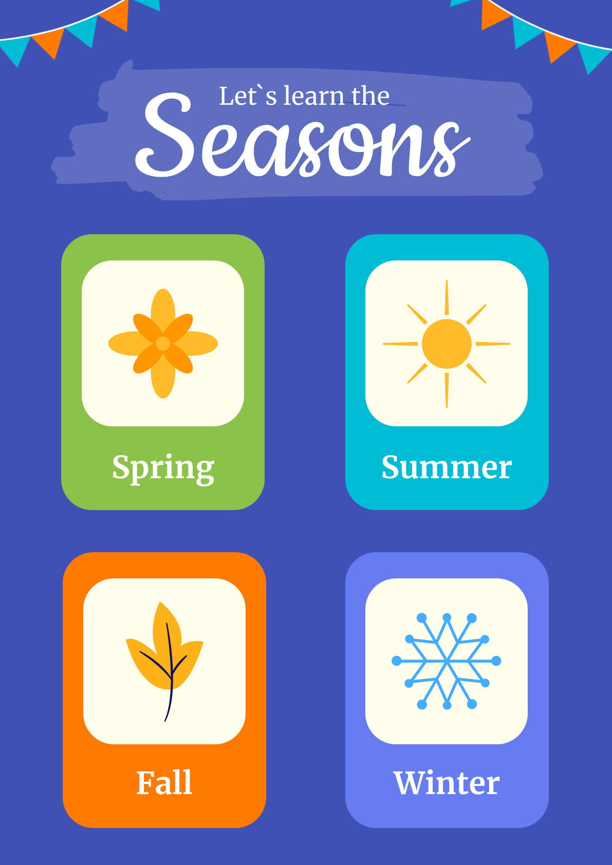 Learn the Seasons School Poster 1191x1684