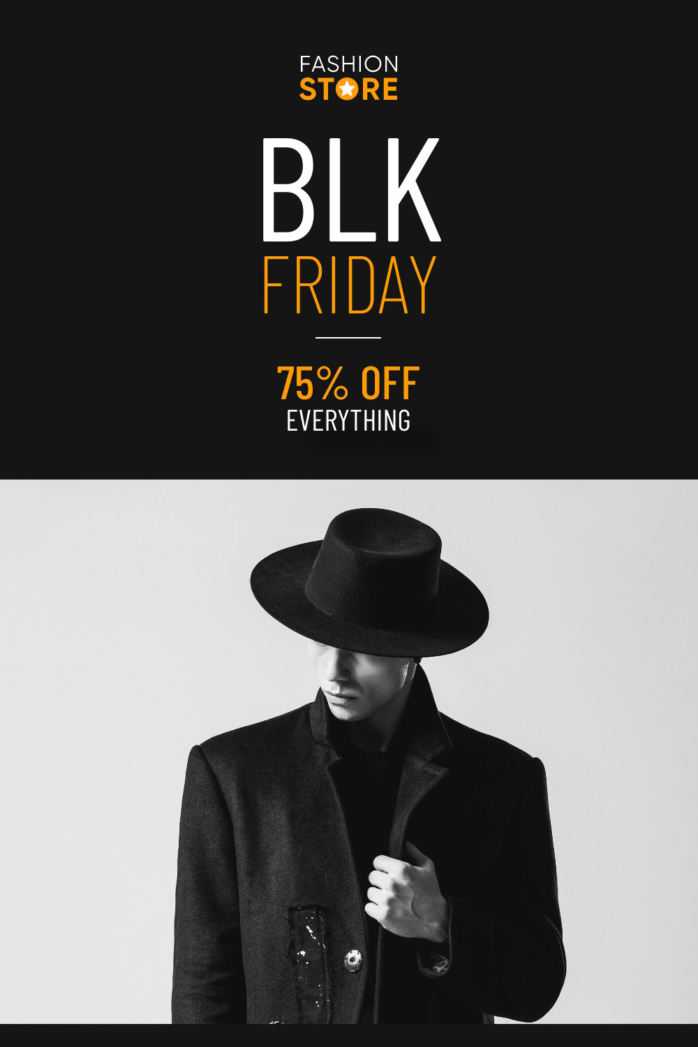 Black BLK Friday Men Fashion Store Facebook Cover 820x360