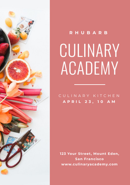 Rhubarb Culinary Academy – Flyer Template  420x595