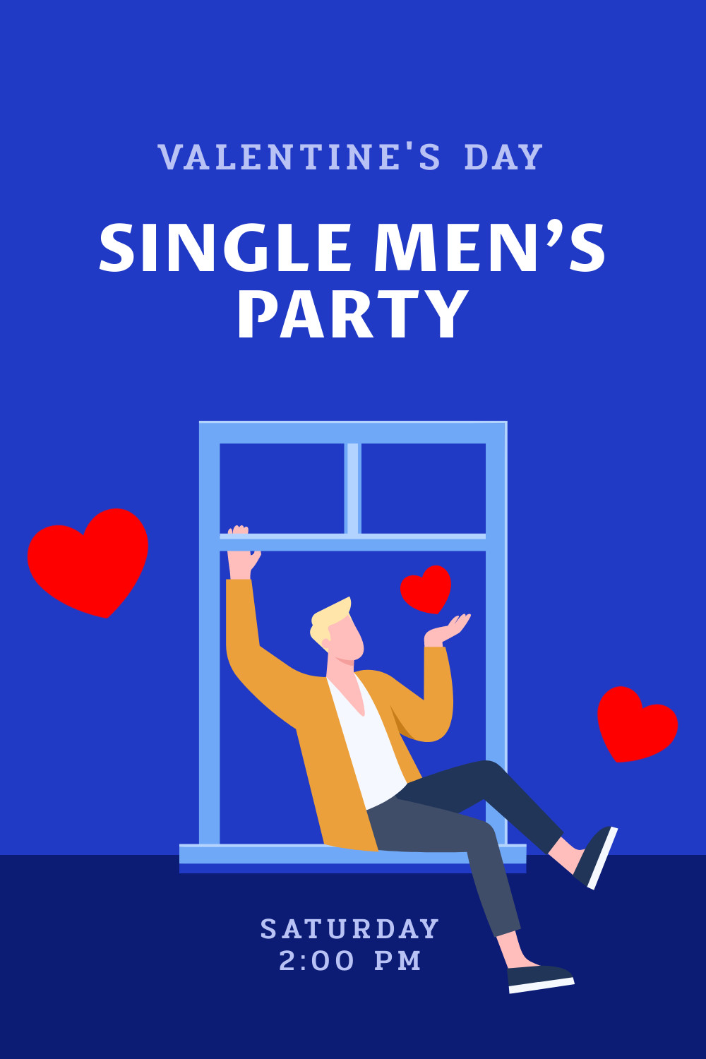 Valentine's Day Single Men Party Facebook Cover 820x360