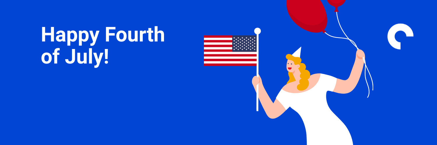 Happy Fourth of July Festive Woman Illustration