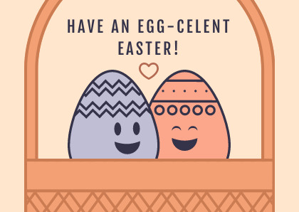 Cute Egg-celent Illustration Easter – Card Template 420x298 template