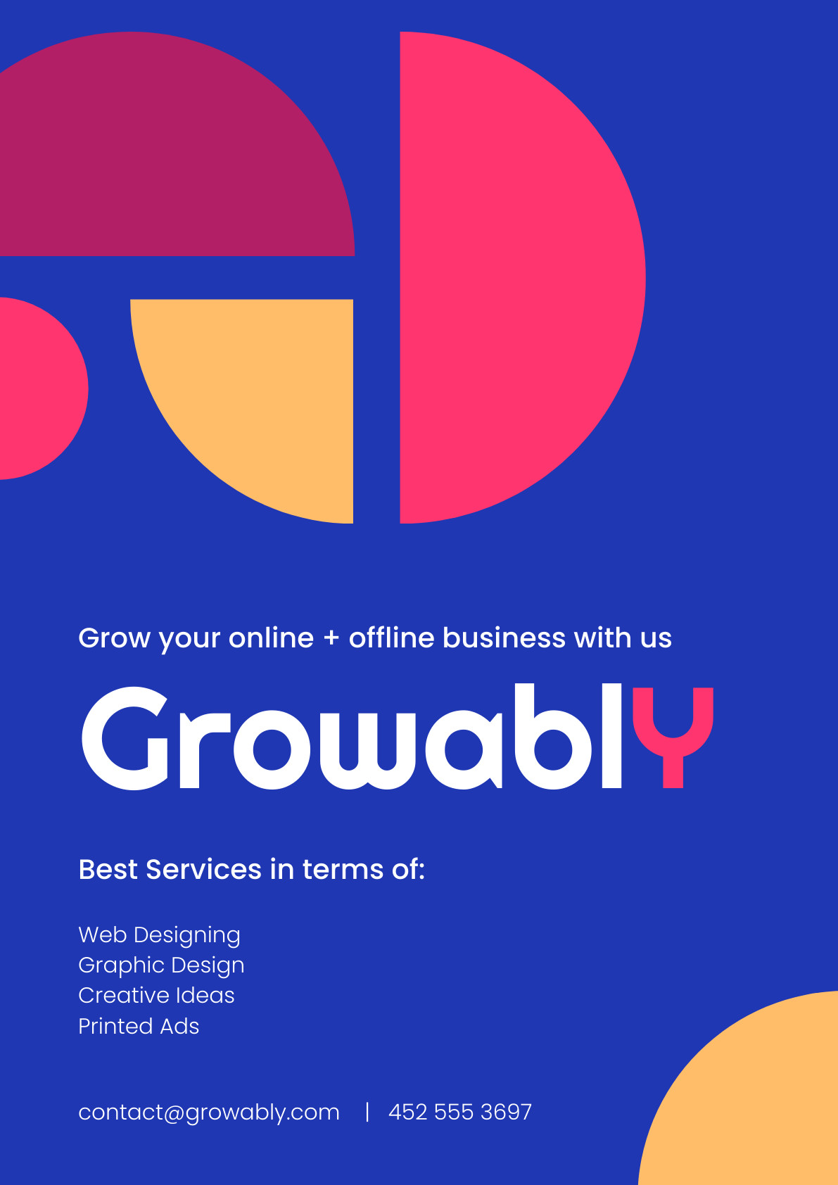 Exceptional Growth Marketing Company Services Poster 1191x1684 template