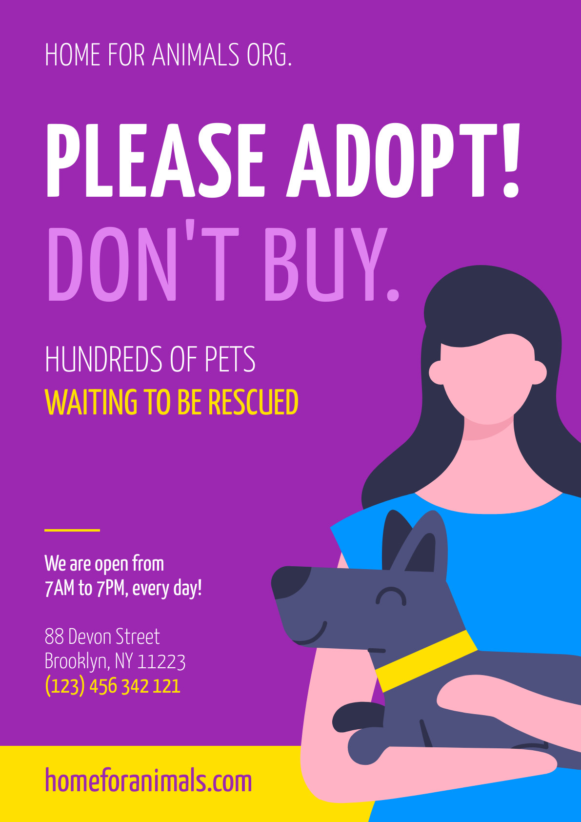 Please Adopt Dog – Poster Template 1191x1684